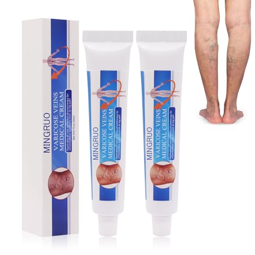 Mingruo 2Pcs Crema Per Vene Varicose Trattamento Vene Varicose Per Crema, Crema Contro Le Vene Varicose Crema Per La Rimozione Delle Vene Varicose Cre