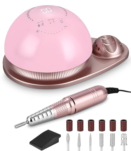 Fresa Per Unghie Professionale, Lima Per Unghie Elettrica, Macchina Per Unghie Acriliche Gel, 50000Rpm Velocità Regolabile Con Pedale E 6 Fresa Punte,
