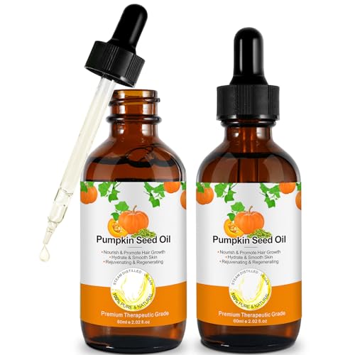 Pumpkin Seed Oil For Hair, 60Ml Olio Semi Di Zucca Capelli, 100% Puro Olio Di Semi Di Zucca Biologico, Spremuto A Freddo, Olio Per Massaggi Aromaterap