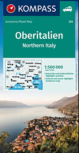 Carta Stradale Kom 324. Italia Settentrionale: Mit Panorama Auf Der Rückseite