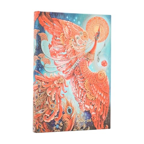 2026 Firebird (Birds Of Happiness) Mini 18-Month Horizontal Hardcover Flexi Dayplanner 2025-2026 (Elastic Band Closure): Kalendarz 18-Miesięczny