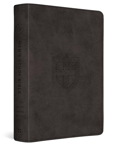 Holy Bible: English Standard Version, Trutone, Charcoal, Shield Design, Men'S Study Bible With Ribbon Marker