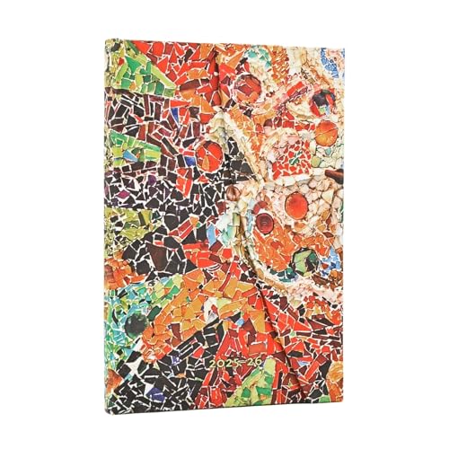 2026 Gaudi'S Sun (Gaudi’S Mosaics) Mini 18-Month Horizontal Hardcover Flexi Dayplanner 2025-2026 (Wrap Closure): Kalendarz 18-Miesięczny