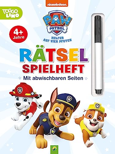 Paw Patrol - Rätselspielheft Mit Stift Und Abwischbaren Seiten: Erste Rätselaufgaben Für Kinder Ab 4 Jahren (Labyrinthe, Von Punkt Zu Punkt, Zeichensc