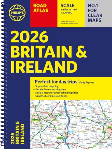2026 Philip’S Road Atlas Britain & Ireland: (A4 Spiral Bound)