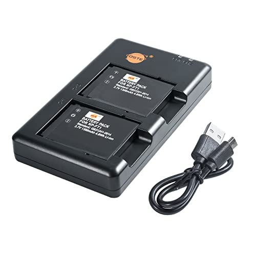 Np-Ft1 (2 Pezzi) Batteria Di Ricambio Ricaricabile E Doppio Caricatore Compatibile Con Dsc-M1 Dsc-M2 Dsc-T5 Dsc-T9 Dsc-T10 Dsc-T11 Dsc-T33 Dsc-L1 Ecc