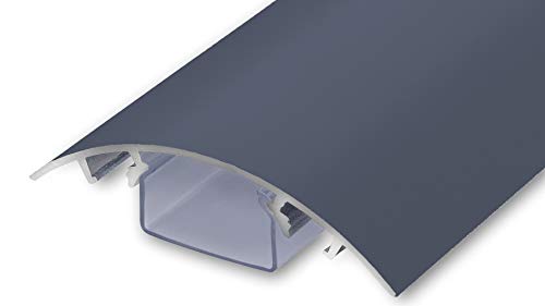 Canalina Passacavi In Alluminio Per Tv E Multimedia Con Sistema Di Chiusura Easyclip Antracite Seta Opaca Ral7016 (Lunghezza: 60Cm)