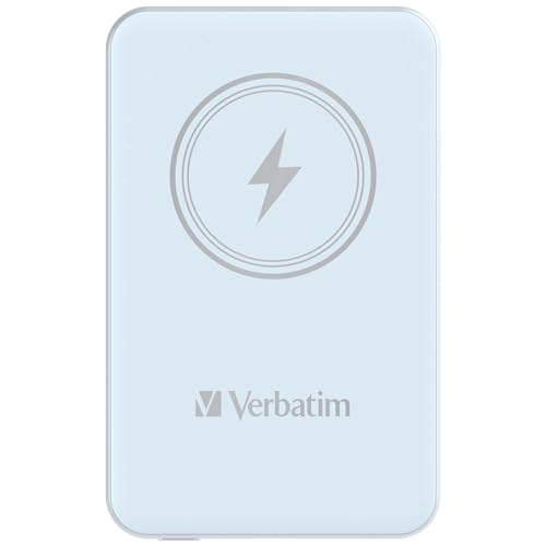Verbatim Magnetic Power Bank 5000Mah Wireless Charger 15W 20W Pd Tramite Usb-C, Power Bank Piccola E Magnetica Per Iphone 15, 14, 13, 12, Pro, Max, Ip