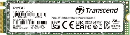 Transcend 512Gb Interne Pcie Ssd Ts512Gmte672A-Vs1