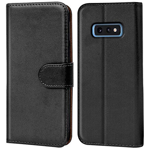 Verco Custodia Per Samsung Galaxy S10E, Case Per Galaxy S10E Cover Pu Pelle Portafoglio Protettiva, Nero
