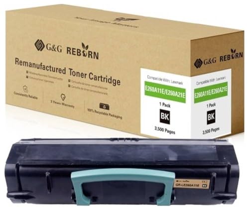 G&G Toner Sostituisce Lexmark E260, Compatibile Con Nero, 3500 Pagine, Reborn Remanufactured 21318