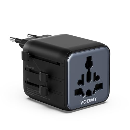 Voomy Adattatore Universale Da Viaggio, 2500W, Adattatore Presa Inglese Uk, Adattatore Presa Americana Usa, Adattatore Presa Giapponese, Spina A C G I