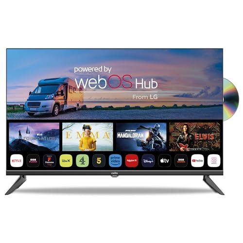 Cello C3224Wsf Trav 32" Pollici Smart/Dvd Tv Da Campeggio Da Viaggio Lettore Dvd Integrato Senza Cornice Triplo Sintonizzatore Bluetooth Webos Di Lg I