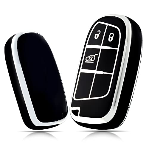 Offcurve Custodia Chiavi Auto Guscio Chiave, Cover Chiave Copri Chiavi Telecomando 3/4/5 Tasti Adatto Per Jeep Grand Cherokee Renegade Compass Chrysle