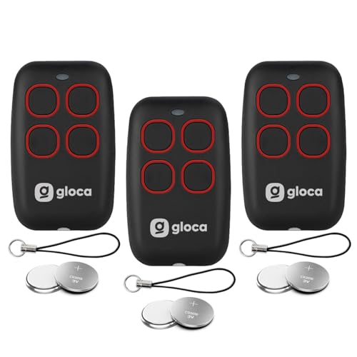Gloca 3X Telecomando Apricancello Easy Garage Auto-Apprendente 4 Canali Frequenza 433 Mhz