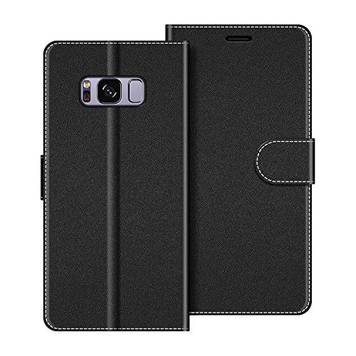 Coodio Custodia In Pelle Per Samsung Galaxy S8, Cover A Libro Magnetica Portafoglio Per Samsung Galaxy S8, Nero
