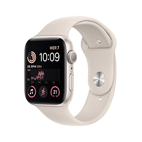 Apple Watch Se (2ª Gen.) (Gps, 44Mm) Smartwatch Con Cassa In Alluminio Color Galassia Con Cinturino Sport Color Galassia - Regular. Fitness Tracker, M