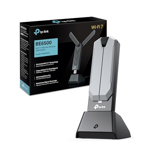 Tp-Link Archer Tbe400Uh Wifi 7 Tri-Band Be6500Mbps Chiavetta Wifi Per Pc Fisso, Wifi Usb, Antenne Ad Alto Guadagno, Mlo, Mu-Mimo, Ofdma, Usb 3.0, Beam