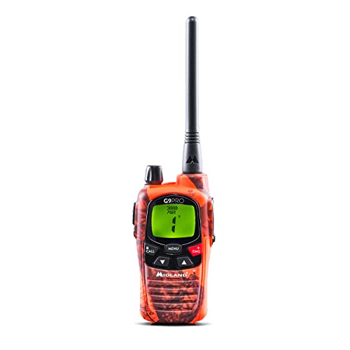 Midland G9 Pro Radio Ricetrasmittente Walkie Talkie Dual Band 40 Canali Pmr446 E 69 Canali Lpd, Blaze Edition - 1 Ricetrasmettitore, 4 Batterie Ricari