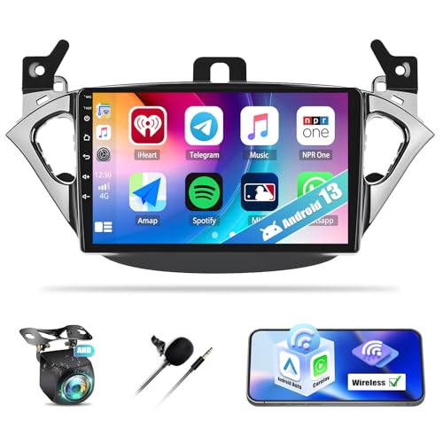 Autoradio Android 13 Carplay Per Opel Corsa 2015/Opel Adam 2013 – 2016 Con Android Auto,9" Touch Screen Radio Con Bluetooth Gps Wifi Fm/Rds Mirror Lin