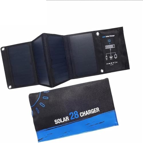 Caricatore Portatile Per Pannello Solare, Caricatore Solare Pieghevole 28 W Con Pannello Solare Sunpower Per Smartphone, 3 Porte Usb (5 V/3 A Max)