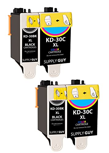 Supply Guy 4 Cartucce Compatibile Con Kodak 30 30Xl Multipack High Yield Per Esp 1.2 Esp 3.2 Esp C 110 Esp C 110 Series Esp C 115 Esp C 310 Esp C 310 