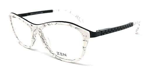 Occhiali Da Vista Donna Zen Barcelona Z407 C.7 Bianco E Nero Effetto Marmo