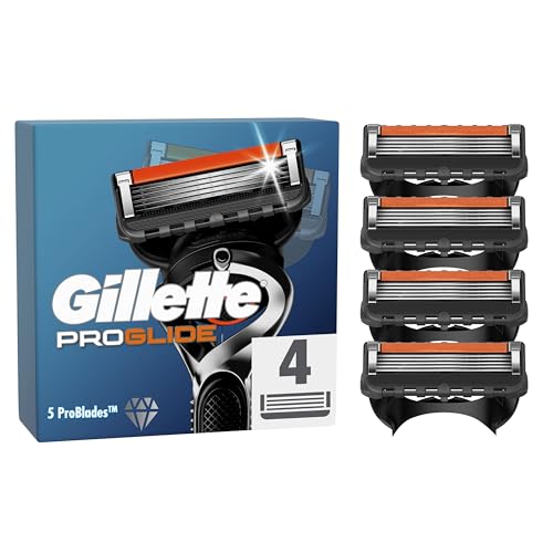 Gillette Proglide Lamette Di Rasoio Uomo, Confezione Da 4 Ricariche Per Rasoio Con Trimmer Di Precisione, 5 Lame Anti-Attrito
