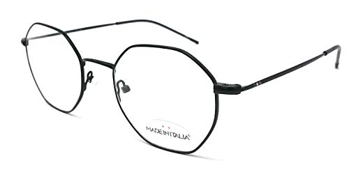 Occhiali Da Vista Uomo Donna Made In Italia Lazise C.02 Ottagonale Nero