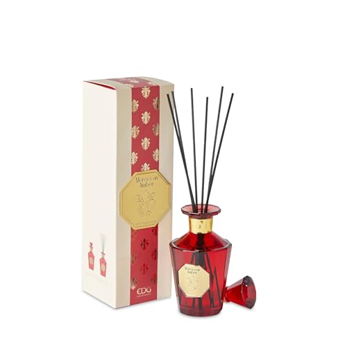 Edg Enzo De Gasperi Profumatore Per Ambienti Casa Con Bastoncini, Bottiglia In Vetro Goldlily 230 Ml 4 Varianti (1Pz) Moroccan Amber