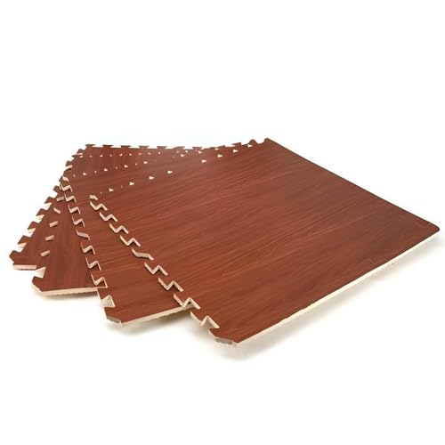 Donatif - Tappeto Puzzle Finto Parquet A Incastro - Tappeto Pavimenti In Gomma Finto Legno - Gomma Eva Per Allenamento E Fitness Casa