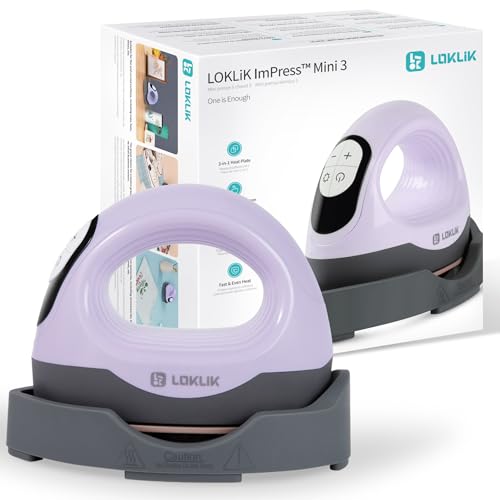 Loklik Impress Mini 3 - Spremiagrumi Per Magliette, Borse, Tazze, Cappelli E Altri Tessuti, Strumento Manuale Per Decorare E Fai Da Te, Perfetto Per P