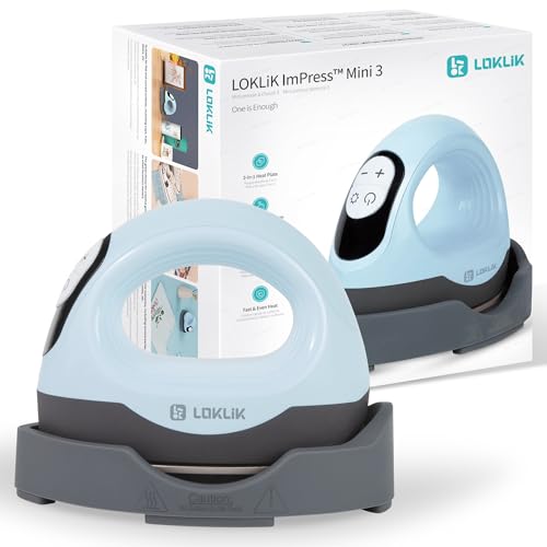 Loklik Impress Mini 3 - Spremiagrumi Per Magliette, Borse, Tazze, Cappelli E Altri Tessuti, Strumento Manuale Per Decorare E Fai Da Te, Perfetto Per P