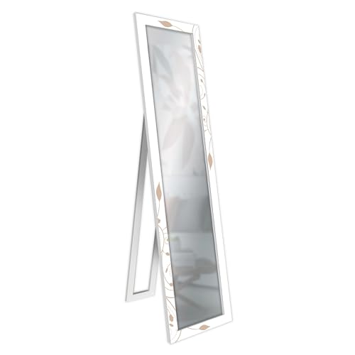 Lupia - Specchio Da Terra Moderno Floor Mirror Deco 40X156 Cm Steli Brown, Specchiera Con Cornice Stampata In Legno Regolabile Con Cavalletto E Montab