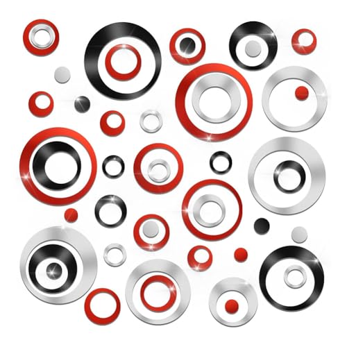 Janasiba 72 Pezzi Murali Specchio Acrilico Circolare Specchio Rimovibile Punti Rotondi Specchio Decorazione Della Parete Murali Per Soggiorno