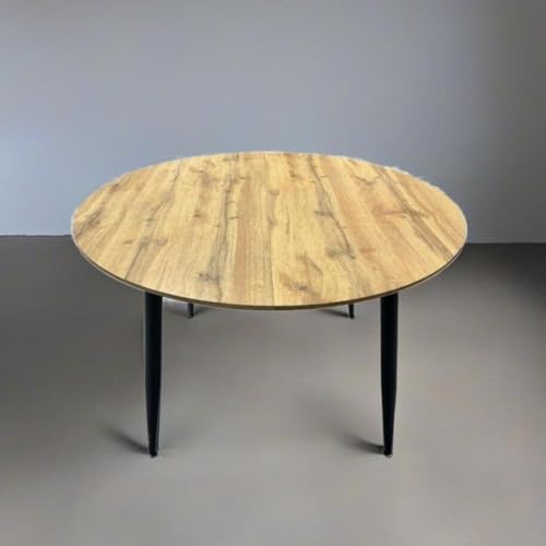 Indomita Tavolo Rotondo Allungabile Rovere Con Gambe Nere Cordelia 120X120X75