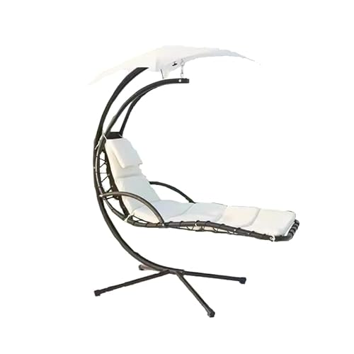 Amaca Sospesa Dondolo Da Giardino Con Struttura In Acciaio E Cuscini Beige