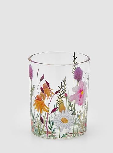 Edg Enzo De Gasperi Enzo De Gasperi Portacandela Rudbeckia Cilindro H 12,5 Cm D 10 Cm White Violet