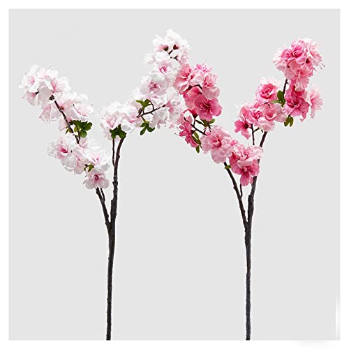Edg Enzo De Gasperi Pianta Ramo Sakura Pesco Giapponese Artificiale, Fiore Finto Realistico Per Decorazioni 2 Varianti Rosa