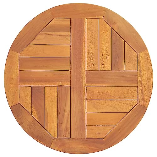 Vidaxl Piano Tavolo In Legno Massello Di Teak Rotondo 2,5 Cm 50 Cm