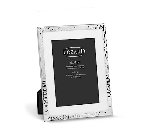 Edzard Cornice Per Immagini Cornice Per Foto Fano Per Foto 13 X 18 Cm, Con Passepartout, Placcata In Argento Pregiato, Antiossidante
