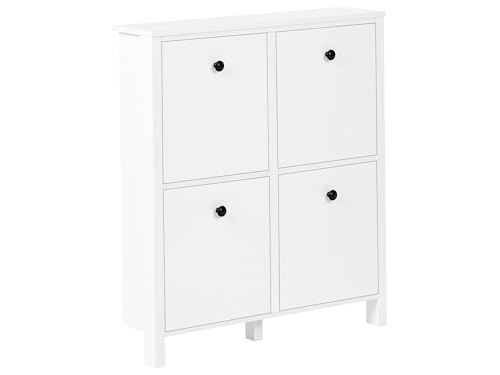 Beliani Scarpiera In Mdf Bianco 4 Scomparti Mdf Stile