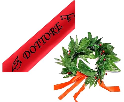 Sunlux Corona Laurea + Fascia Laurea Dottore Rossa