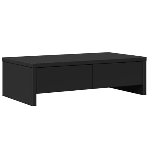 Vidaxl Supporto Monitor Con Cassetti Nero 50X27X15 Cm In Truciolato, Rialzo Per Monitor, Supporto Per Scrivania Per Monitor, Scrivania Con Ripiano Per