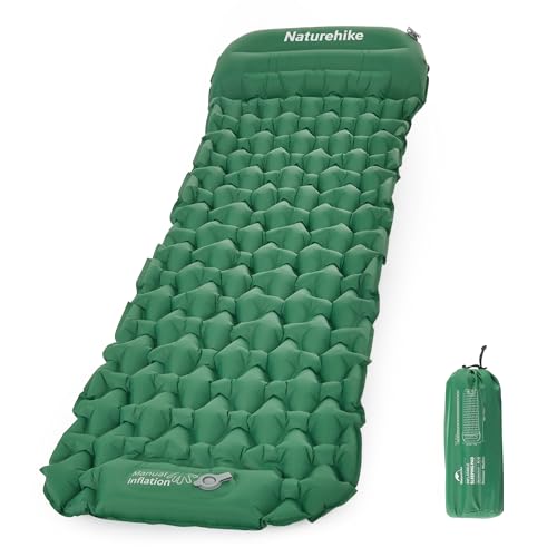Naturehike Materassino Da Campeggio Con Cuscino, 580 G, Ultraleggero, Gonfiabile, Pompa Ad Aria Integrata È Facile Da Gonfiare, Adatto Per Tende Da Pa