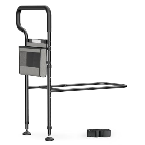 C3 Pro Barriera Letto, Sponda Letto Con Corrimano Più Ampio Anticaduta Per Anziani E Disabili, Le Gambe Di Estensione Forniscono Stabilità, Regolabile