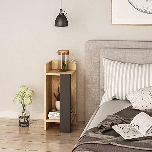 Tavolino Di Design Elos 25X27X60H Sinistro Colore Rovere Oak Pannello Antracite