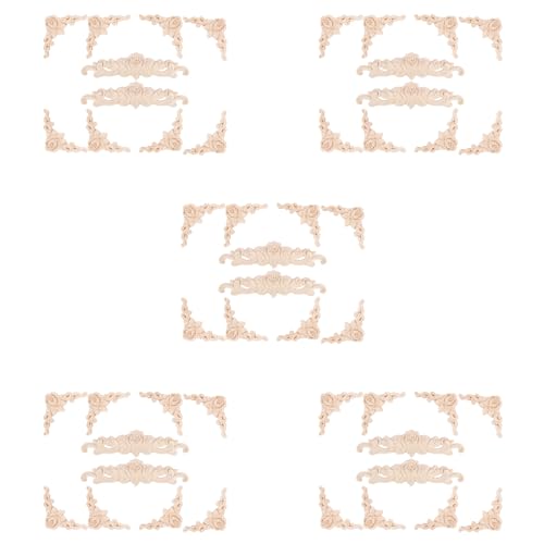 Daijianbin 50 Pezzi Intagliato Parete Fiori Intagliato Applique Angolo Decorativo Per Porta Mobili Armadio Letto Decorazioni