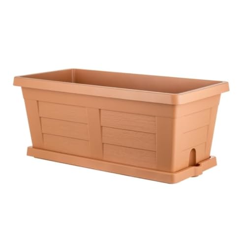 Bama Spa Fioriera Eff.Legno 40Cm Cotto+Sottovaso