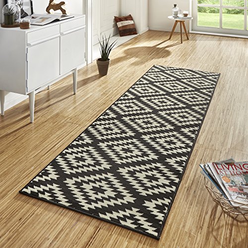 Hanse Home Tappeto Passatoia Nordic, 80 X 200 Cm, Morbido Tappeto A Pelo Corto, Moderno, Design A Rombi, Per Corridoio, Camera Da Letto, Cameretta Dei